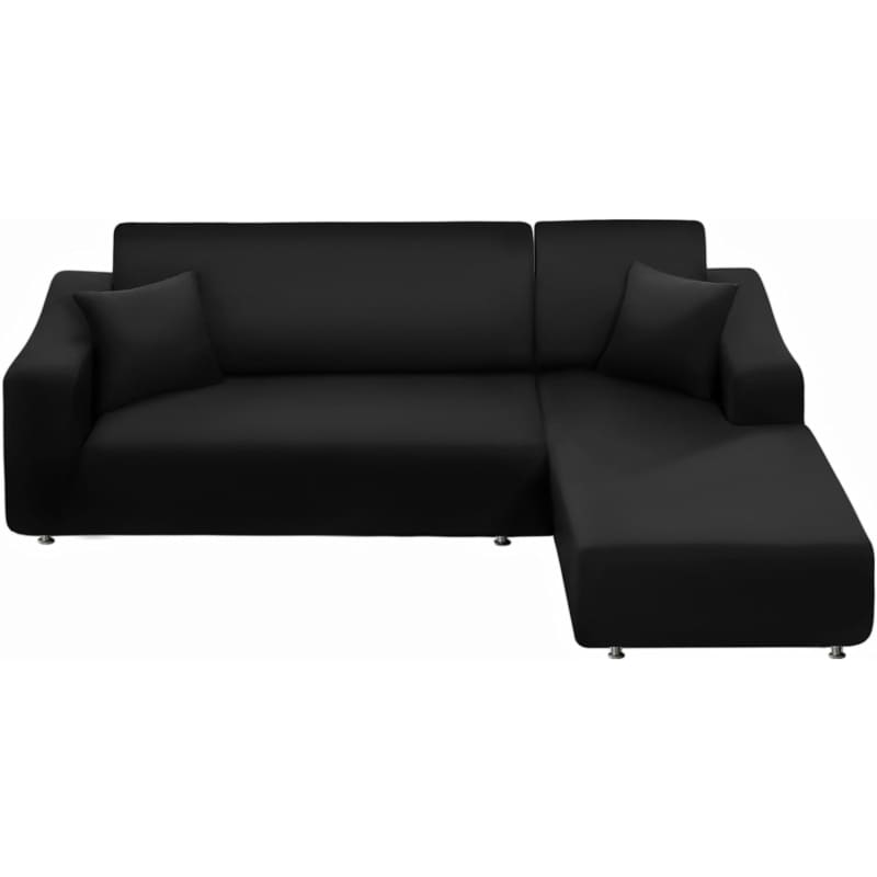 Narożny pokrowiec na sofę - czarny