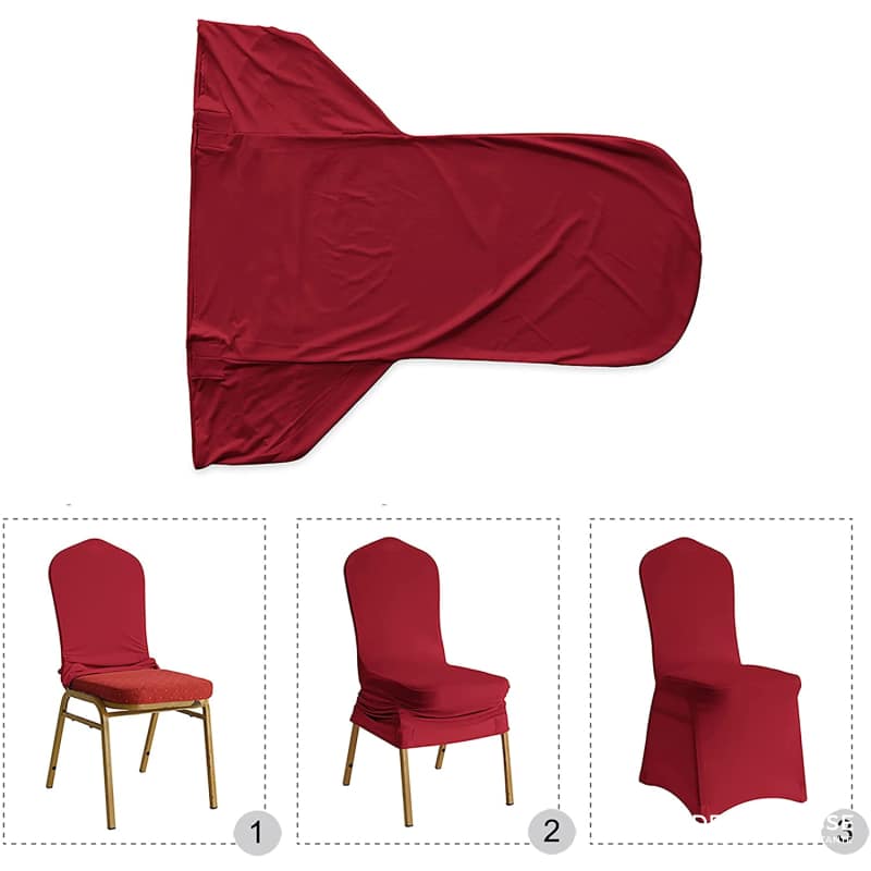 Pokrowiec na krzesło - Ślub - Burgundowo-czerwony