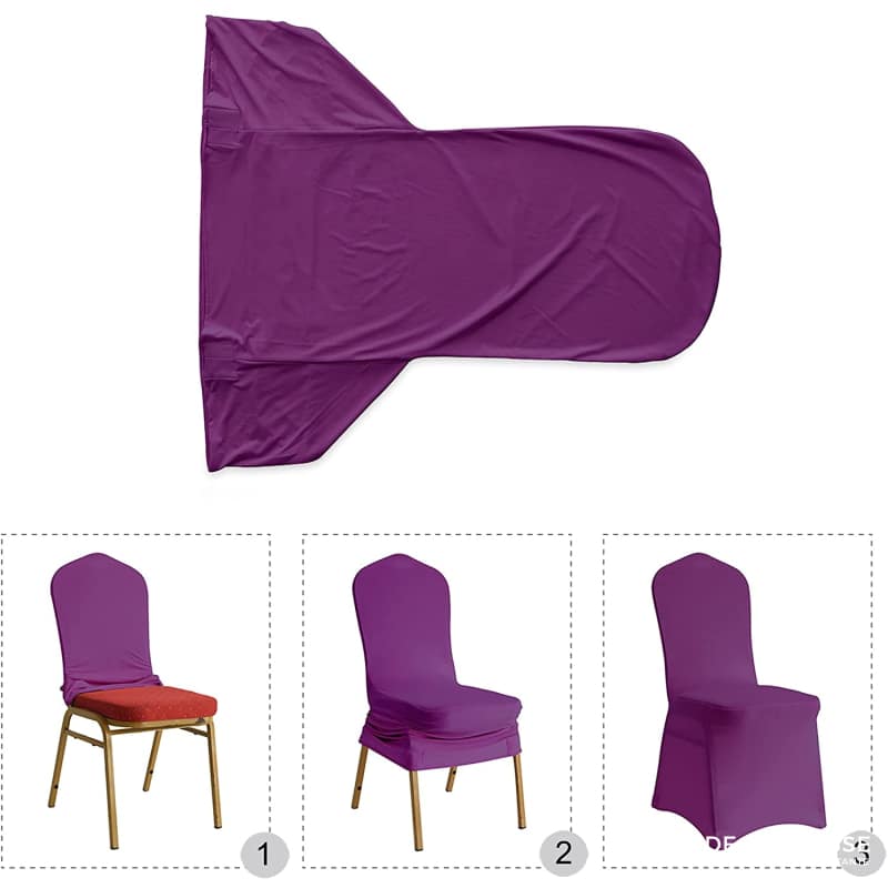 Pokrycie krzesła weselnego - fioletowe