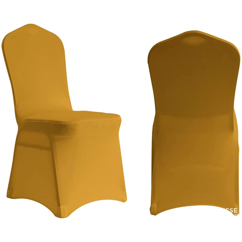 Pokrowiec na krzesło - Luksusowe wesele - Żółty