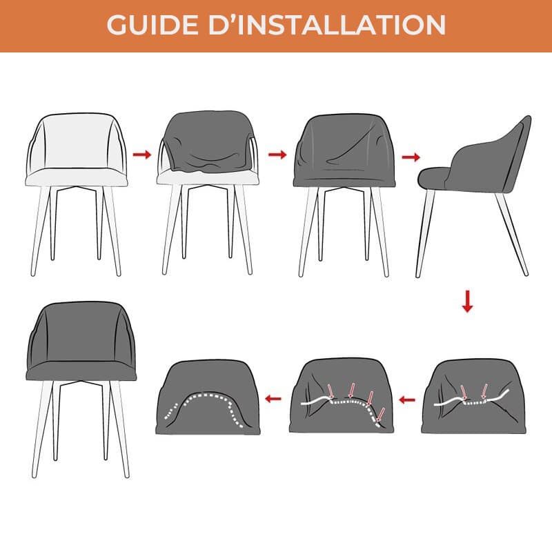 Fodera per sedia scandinava con braccioli in velluto grigio - Platino