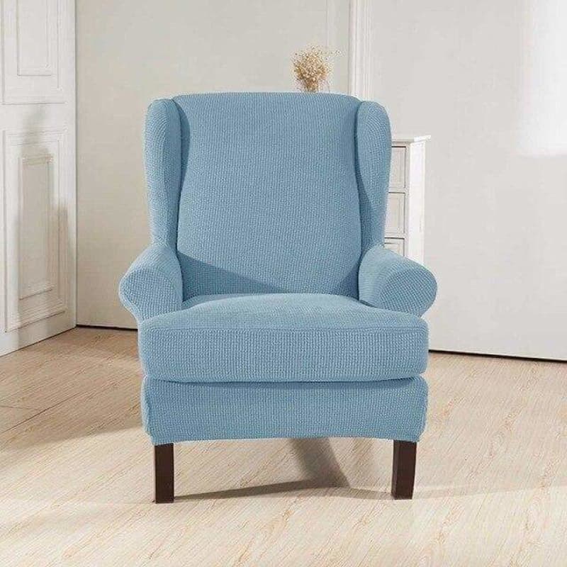 Jasnoniebieski pokrowiec na krzesło